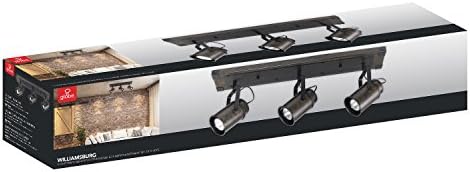 Globe Electric 3-Light Track Lighting with Dark Wood and Metal Finish