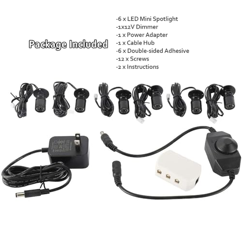 KONPWAY 12V Dimmable LED Mini Spotlights - 15W Pack of 6