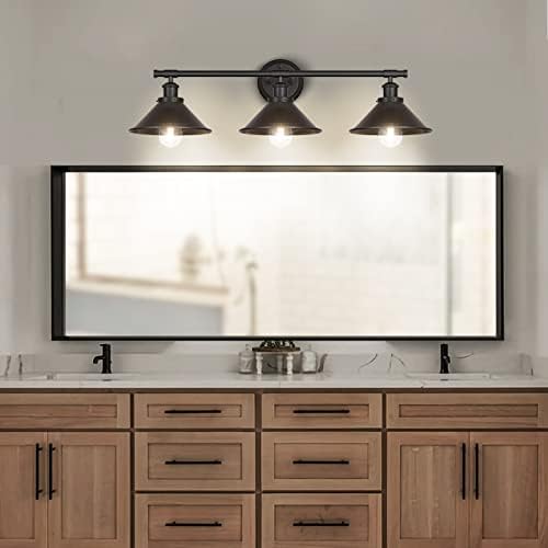 Licperron 3-Light Black Wall Vanity Light Fixture