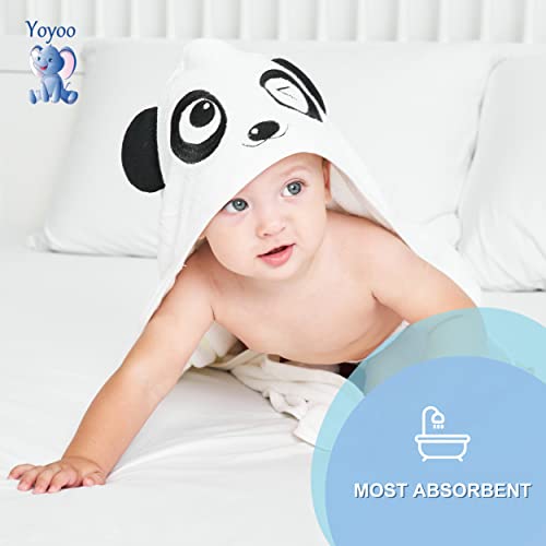 YOYOO Baby Bath Towel - Bamboo Viscose Cute Panda Hooded Towel