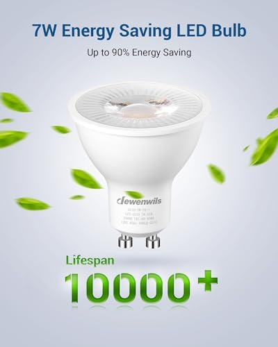 DEWENWILS 10-Pack Dimmable GU10 LED Bulbs 5000K 7W 500LM