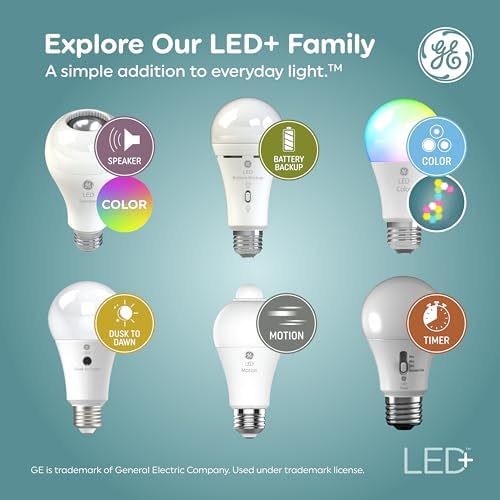 GE LED Speaker Light Bulb 3 Pack Bluetooth Soft White Remote Included