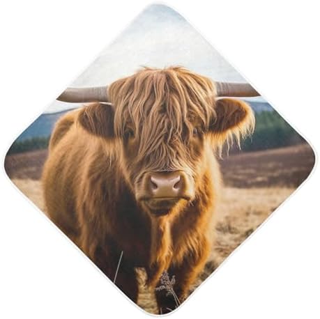 YETTASBIN Highland Cow Baby Towel Ultra Soft Absorbent Cotton