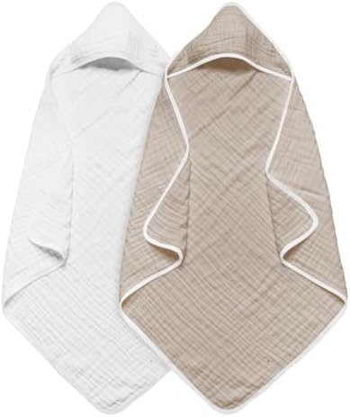 Arnzion Baby Hooded Towels 2 Pack Brown White 1