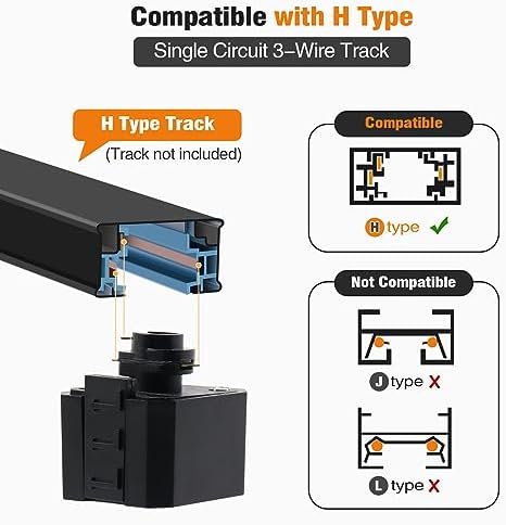 Hiiglxii E26 Track Light Heads Pack of 4 Pear Black