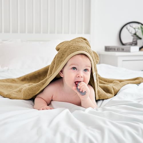 Munich Blue Toddler Bath Towel with Bear Ears - 600 GSM 35x35 inch