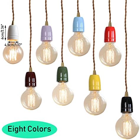 KAYYELAMP Red E26 Ceramic Base Track Pendant Light Set of Three