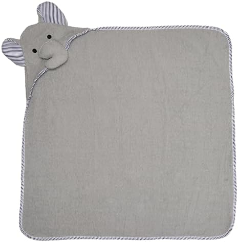 EVERYDAY KIDS Hooded Bath Towel - 3D Gray Elephant Soft Absorbent
