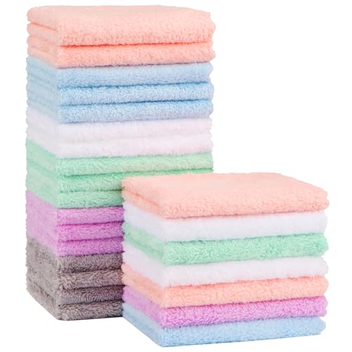 Orighty 24-Pack Baby Washcloths Microfiber Coral Fleece Towels