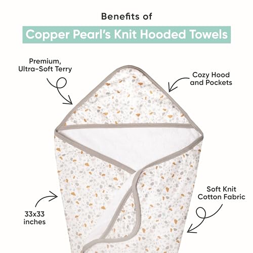 Copper Pearl Hooded Bath Towel with Hood and Pockets