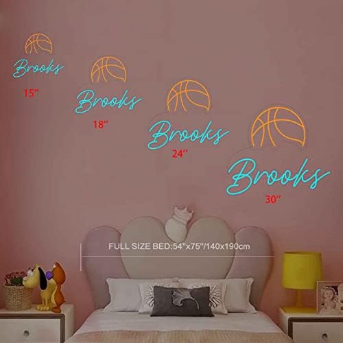 KiMineon Custom Basketball Neon Sign - 18 Inch LED Light Lamp for Boys