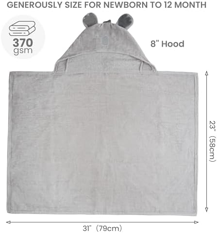 Viviland 2 Pack Hooded Baby Towels - Soft 100 Cotton 1