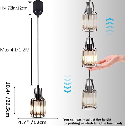 Adjustable Height Halo Track Pendant Light with Clear Crystal Shade 1