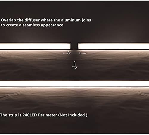 LED Strip U Channel Diffuser 10-Pack 656FT Surface Mounted Tape Light