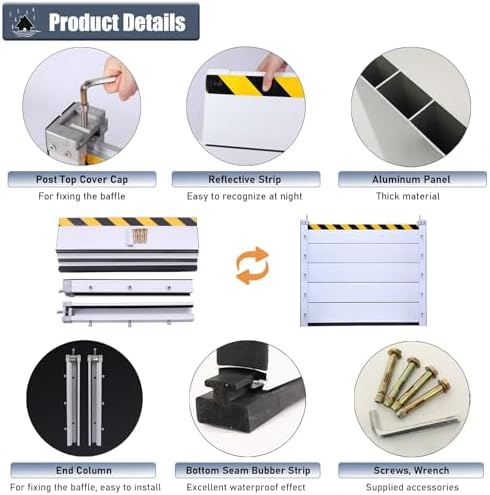 High Flood Control Baffle 100cm Aluminum Barrier with Detachable Design