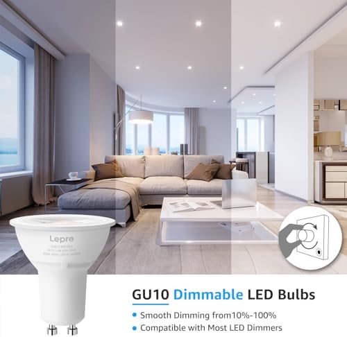Lepro GU10 LED Bulb 50W Equivalent 55W 5000K Dimmable 40Spotlight 6 Pack