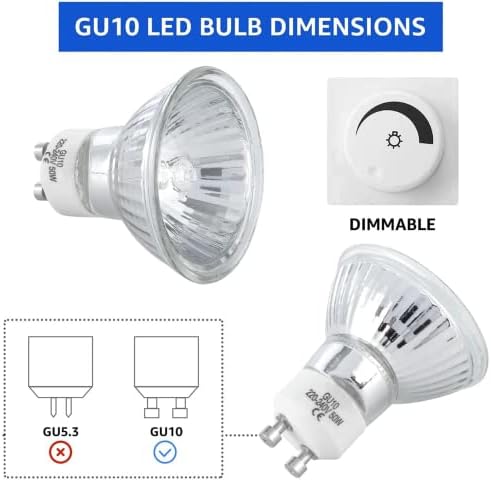 LIGCAS 50Watt Dimmable Halogen Bulbs MR16 GU10 Warm White