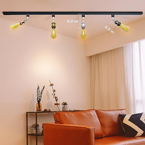 Hiiglxii E26 Track Light Heads Pack of 4 Pear Black