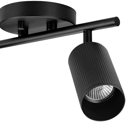 Globe Electric 12 2-Light Track Lighting with Matte Black Shades