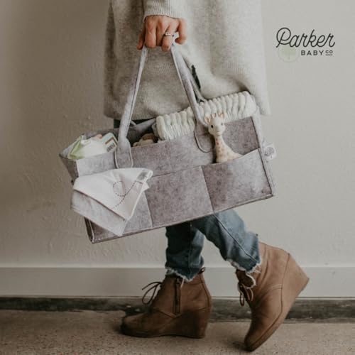 Parker Baby Co Diaper Caddy - Gray Large