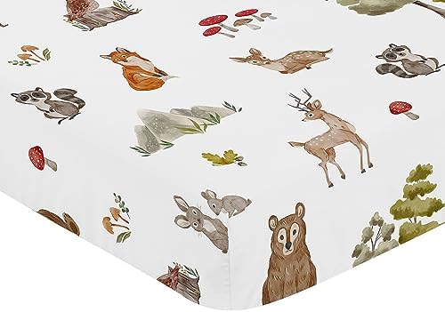 Sweet Jojo Designs Woodland Forest Animals Crib Sheet 1