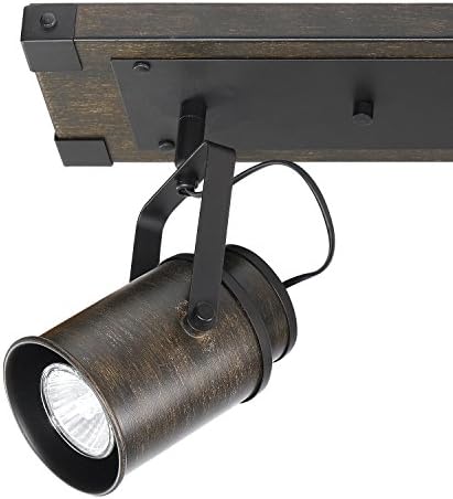 Globe Electric 3-Light Track Lighting with Dark Wood and Metal Finish