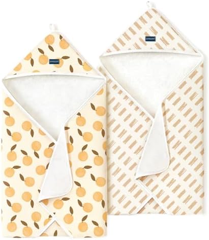GRSSDER Baby Hooded Towel 2 Pack for Newborn 1