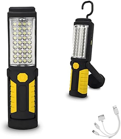 HEDAQI Rechargeable LED Work Light with Magnetic Hook and Swivel Base