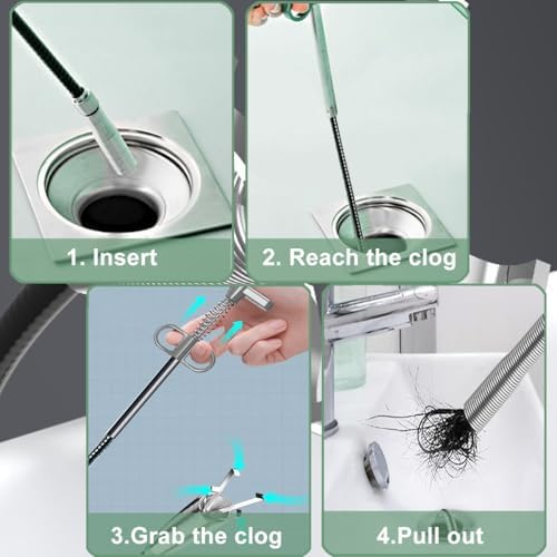 ANLEBUY Drain Snake Hair Clog Remover 120 Inch Flex Tool