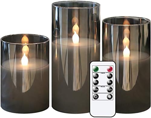 GenSwin Flameless Led Candles with Timer and Remote Control Set of 3