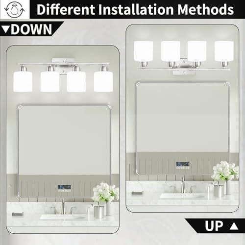 FAISHILAN 5-Light Vanity Light with Frosted Glass Shade