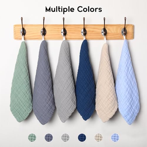 Unnivoll Muslin Baby Washcloths 6 Pack - 12x12 Multicolor
