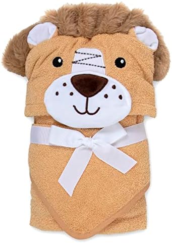 Baby Animal Hooded Towel and Washcloth Set - Lively Little Lion