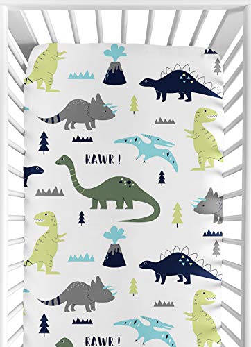 Sweet Jojo Designs Modern Dinosaur Crib Sheet Set 2pc