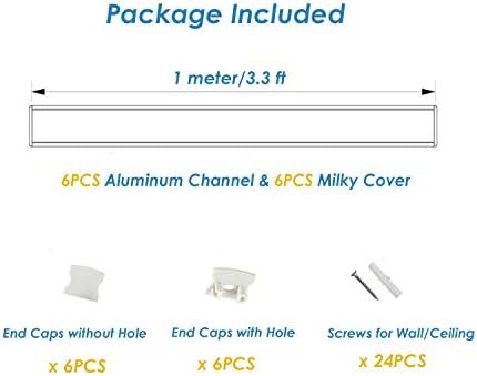 Besseto Plaster-in LED Aluminum Channel 6 Pack