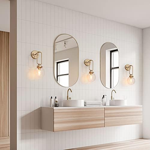 Classy Leaves God Globe Wall Sconce 1-Light Gold Vanity Light