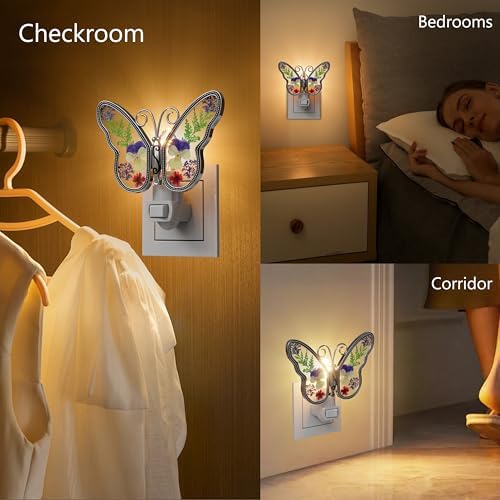 KYBOSAM Butterfly Night Light Wall Plug-In Decor