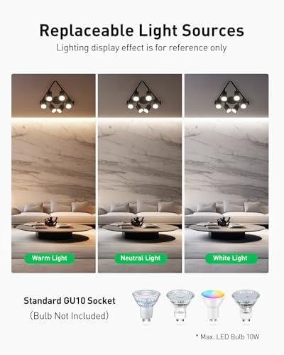 Bojim 6 Light Track Lighting Kit Modern LED Ceiling Light