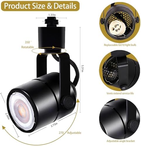 Yuemegou 10W Dimmable LED Track Light Heads 3CCT GU10