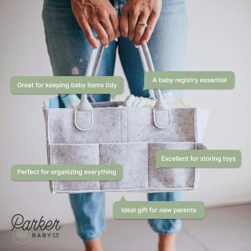 Parker Baby Co Diaper Caddy - Gray Large