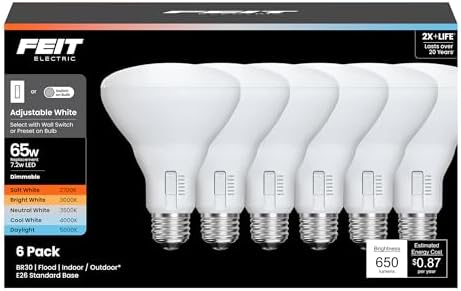 Feit Electric BR30 LED Bulb 6 Pack 65W Equivalent