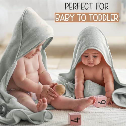 Infancie Organic Cotton Hooded Baby Towels 314 x 314 Moss Green