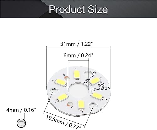 Othmro 15Pcs LED Chip Bulb 3W 9-11V Warm White 6500K 120lm