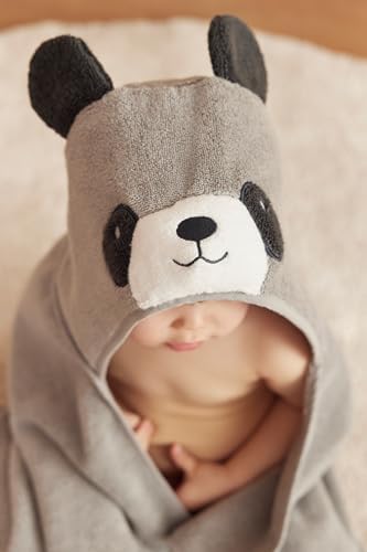 MORI Hooded Panda Bath Towel for Kids - Unisex Grey