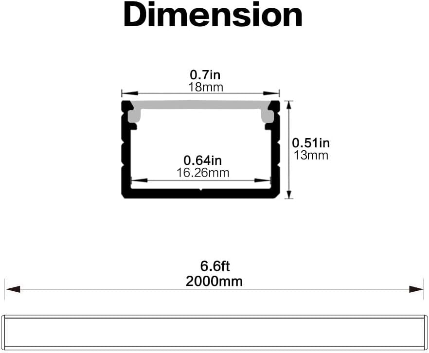 20-Pack 66ft U Shape LED Aluminum Channel System with Milky Cover 1