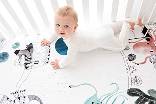 Rookie Humans Ocean Themed Crib Sheet with Underwater Print