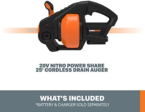 WORX Nitro 20V Power Share Drain Auger 25 ft