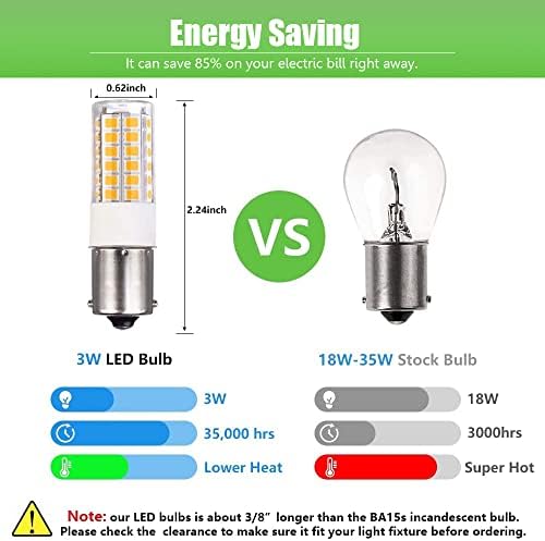 Makergroup BA15s 12V 3W LED Bulb 6000K 6pcs for Landscape Lighting