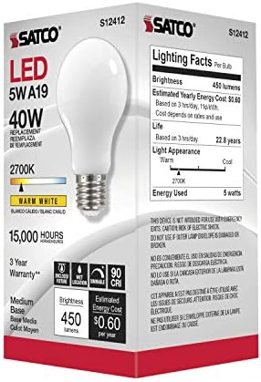 Satco S12412 5W Warm LED Downlight Bulb