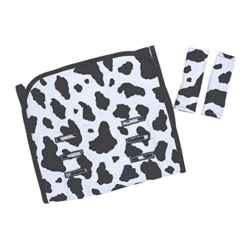 Handmade Stroller Liner with Black White Cow Print